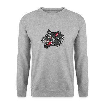 Retro vintage wolf tattoo gift - Unisex Sweatshirt - salt & pepper - Front - Alina (178cm) & Michal (187cm)