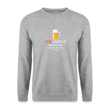 Druncle Funny Uncle Drunker T-Shirt - Unisex Sweatshirt - salt & pepper - Front - Alina (178cm) & Michal (187cm)