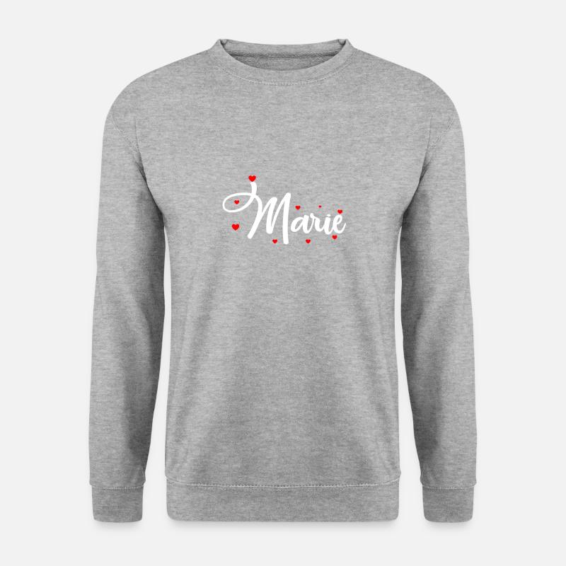 Marie - Unisex Pullover - Weißgrau meliert