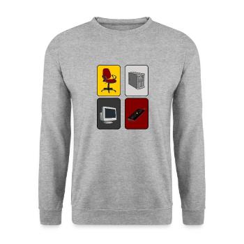 PC gamers - Unisex Sweatshirt - salt & pepper - Front - Alina (178cm) & Michal (187cm)