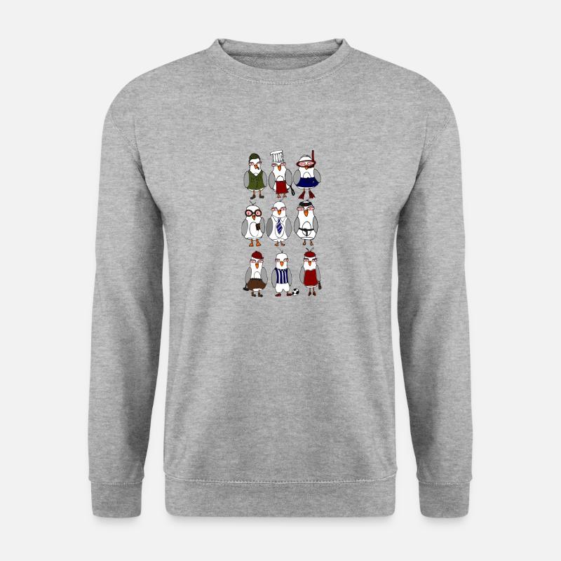 Möwe Leben - Unisex Pullover - Weißgrau meliert