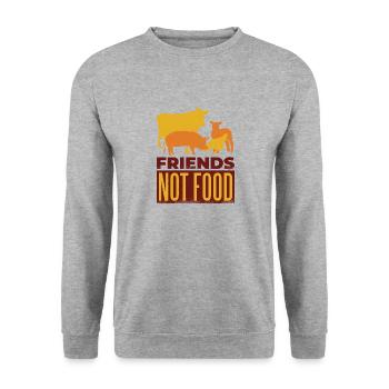 Végétarien végétalien cadeau de protection des animaux - Sweat-shirt Unisexe - gris chiné - Devant - Alina (178cm) & Michal (187cm)