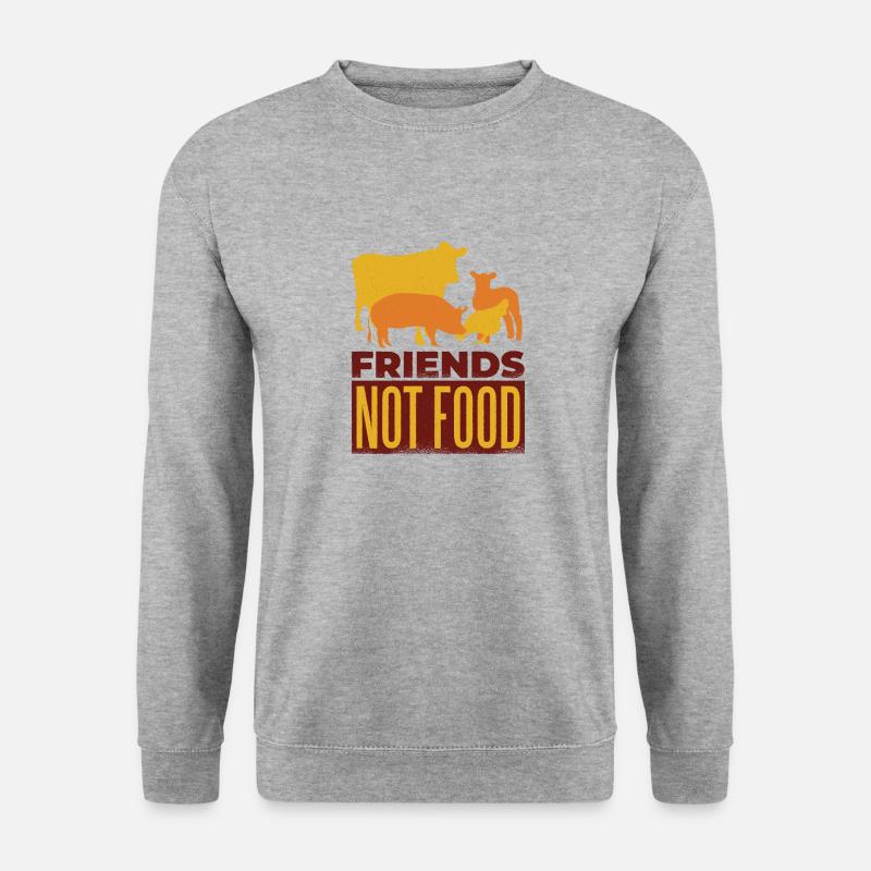 Vegan Vegetarier Tierschützer Geschenk - Unisex Pullover - Weißgrau meliert