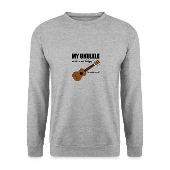 Ukulele - Unisex Pullover - Weißgrau meliert - Vorne - Alina (178cm) & Michal (187cm)