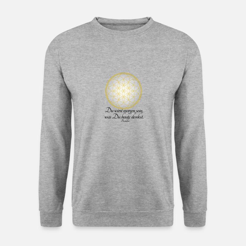 Blume des Lebens spirituell medititation chakra - Unisex Pullover - Weißgrau meliert