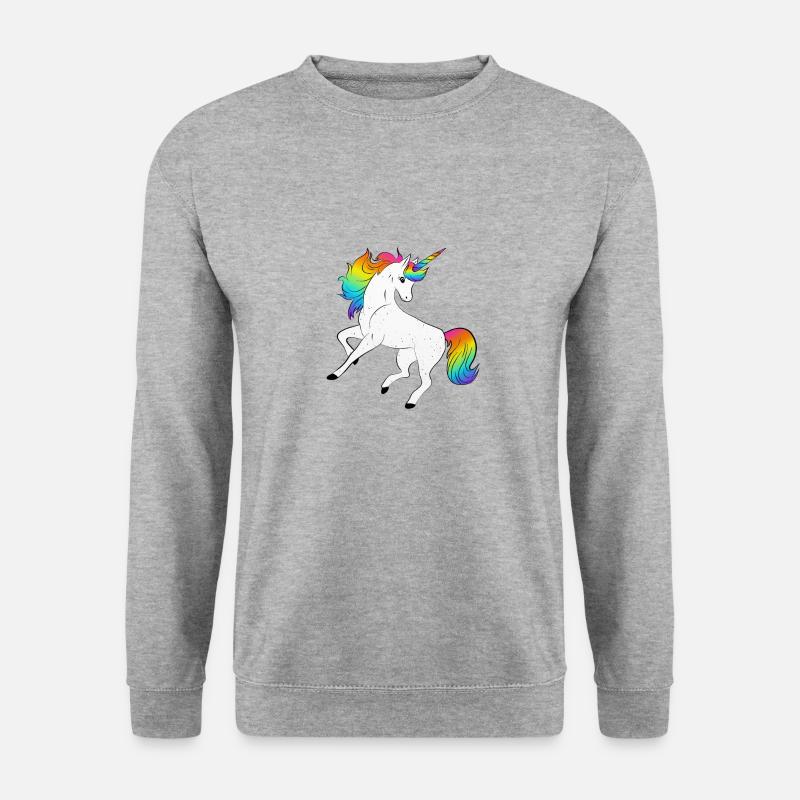 Einhorn - Unisex Pullover - Weißgrau meliert