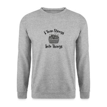 Drôle de t-shirt cadeau de Things En laine - Sweat-shirt Unisexe - gris chiné - Devant - Alina (178cm) & Michal (187cm)