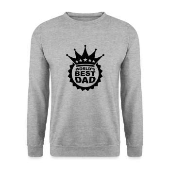 Worlds Best Dad Logo - Unisex Sweatshirt - salt & pepper - Front - Alina (178cm) & Michal (187cm)