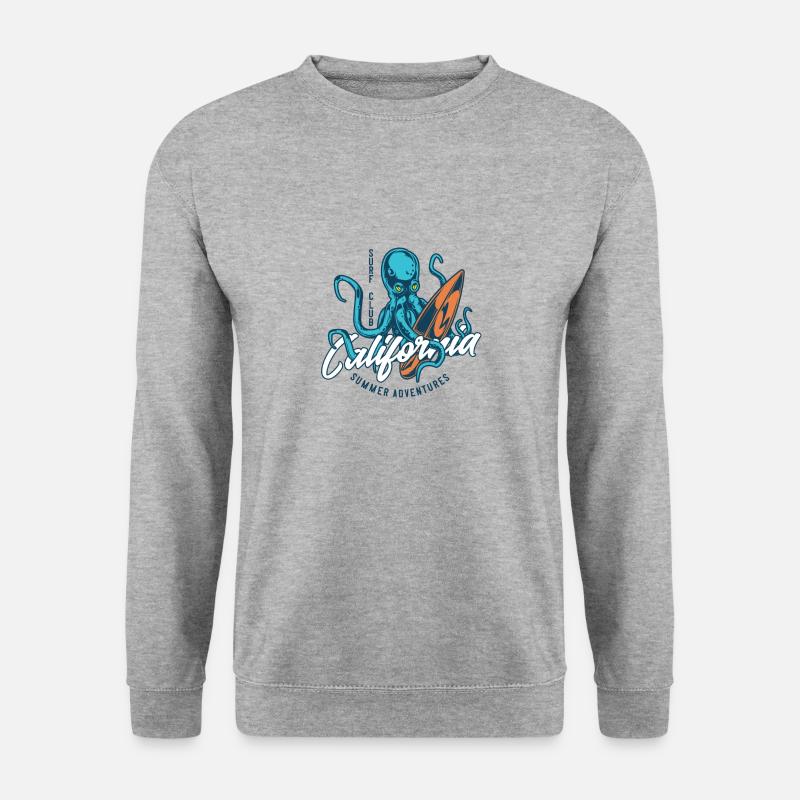 Octopus surf - Unisex Pullover - Weißgrau meliert