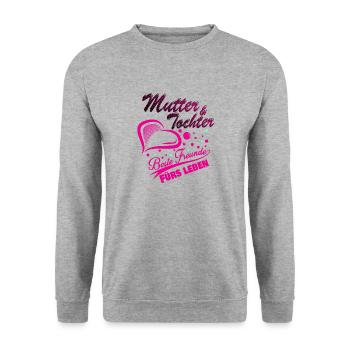 Mutter - Unisex Pullover - Weißgrau meliert - Vorne - Alina (178cm) & Michal (187cm)