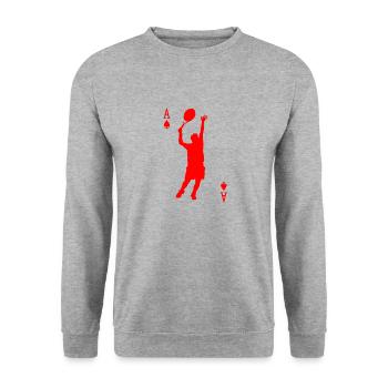 Tennis Tennis Ball Ball Sport Sport Ball Gift - Unisex Sweatshirt - salt & pepper - Front - Alina (178cm) & Michal (187cm)