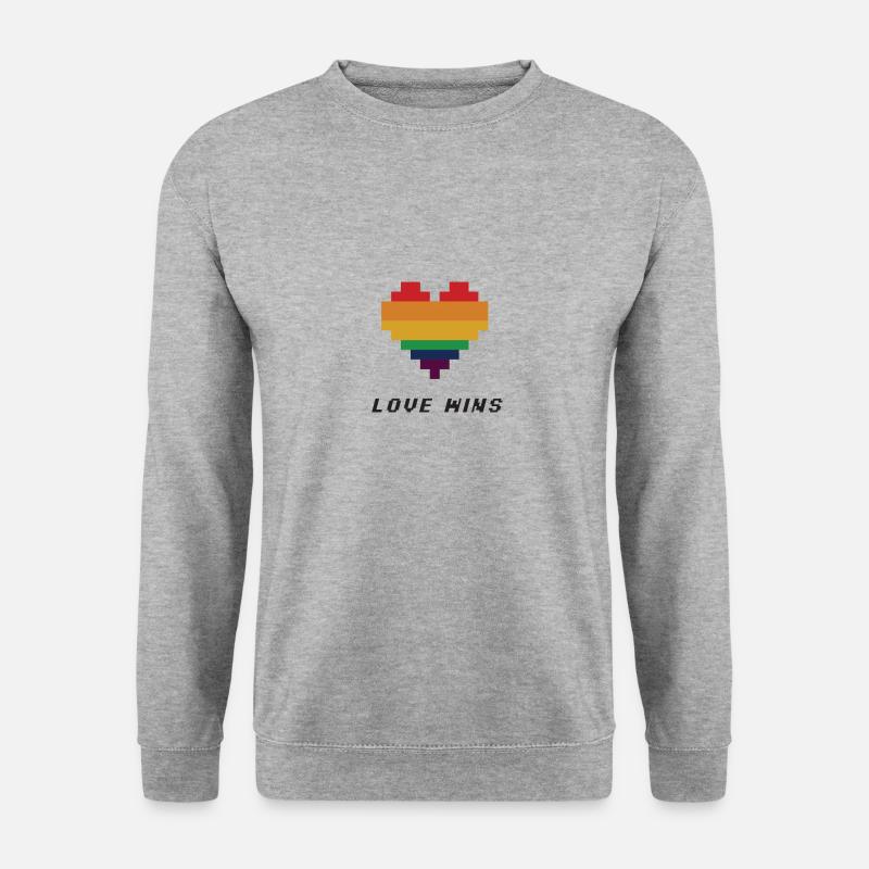 Love wins - Unisex Pullover - Weißgrau meliert