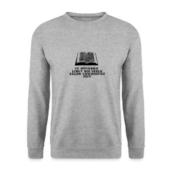 Book Books Books Design - Unisex Sweatshirt - salt & pepper - Front - Alina (178cm) & Michal (187cm)
