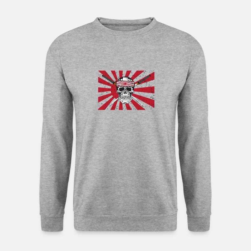 Kamikaze Rock Metal Totenkopf - Unisex Pullover - Weißgrau meliert