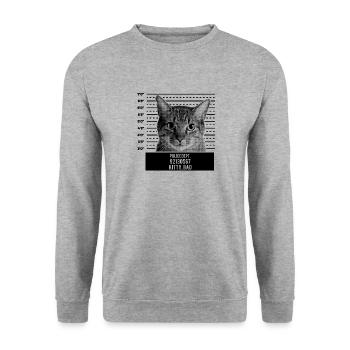 Cat gangster photo thief meow kitty gift - Unisex Sweatshirt - salt & pepper - Front - Alina (178cm) & Michal (187cm)