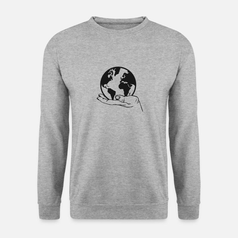 Erde - Unisex Pullover - Weißgrau meliert