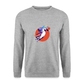 Unicorn basketball - Unisex Sweatshirt - salt & pepper - Front - Alina (178cm) & Michal (187cm)