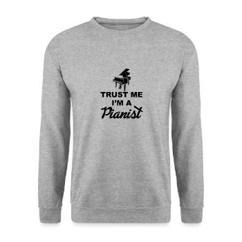 Pianist - Unisex Sweatshirt - salt & pepper - Front - Alina (178cm) & Michal (187cm)