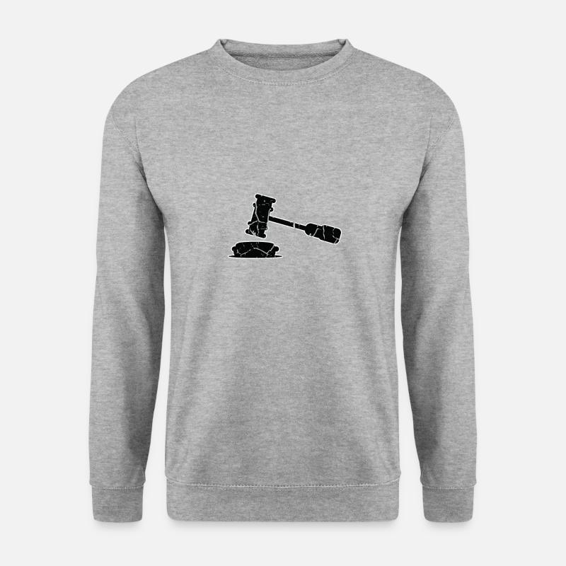 Richterhammer Richter Gericht Verhandlung Geschenk - Unisex Pullover - Weißgrau meliert