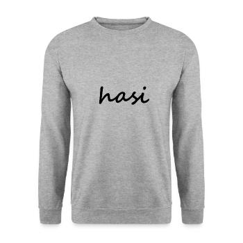 Hasi, chemise de lièvre, chemise de Pâques, Pâques, cadeau - Sweat-shirt Unisexe - gris chiné - Devant - Alina (178cm) & Michal (187cm)
