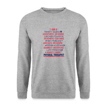 Physiothérapeute cadeau de fango de thérapie physique - Sweat-shirt Unisexe - gris chiné - Devant - Alina (178cm) & Michal (187cm)