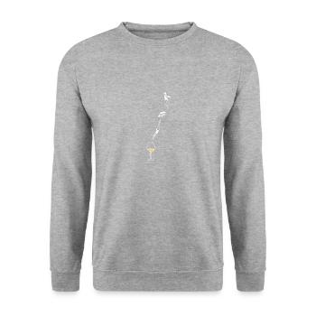 Un saut dans le vin Glass Diving Lady - Sweat-shirt Unisexe - gris chiné - Devant - Alina (178cm) & Michal (187cm)