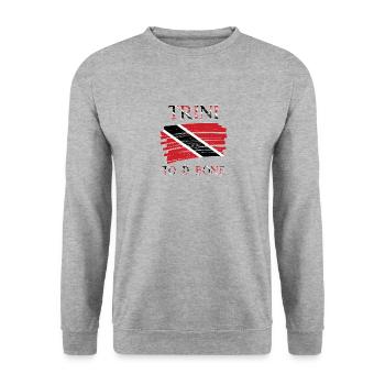 Trini To D Bone | Drapeau trinidad et tobago - Sweat-shirt Unisexe - gris chiné - Devant - Alina (178cm) & Michal (187cm)