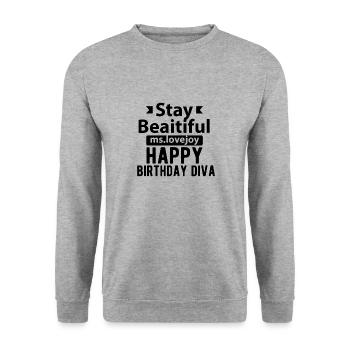 Birthday present - Unisex Sweatshirt - salt & pepper - Front - Alina (178cm) & Michal (187cm)