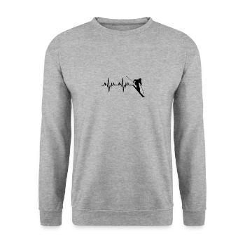 Cadeau ski - Sweat-shirt Unisexe - gris chiné - Devant - Alina (178cm) & Michal (187cm)