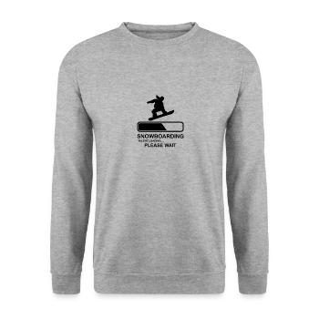 Snowboard - Unisex Pullover - Weißgrau meliert - Vorne - Alina (178cm) & Michal (187cm)