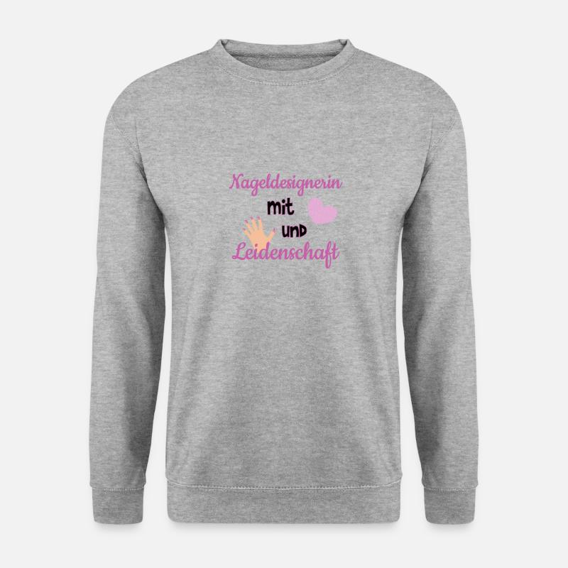 Nageldesign Nageldesigner Nageldesignerin Geschenk - Unisex Pullover - Weißgrau meliert