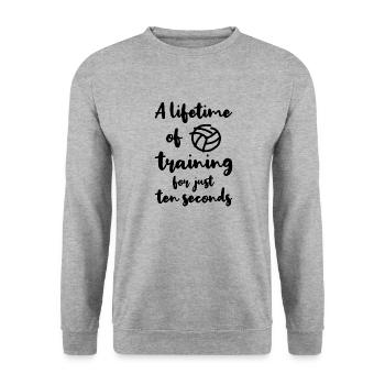volley-ball - Sweat-shirt Unisexe - gris chiné - Devant - Alina (178cm) & Michal (187cm)