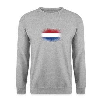 Holland grunge flag Netherlands funny gift - Unisex Sweatshirt - salt & pepper - Front - Alina (178cm) & Michal (187cm)