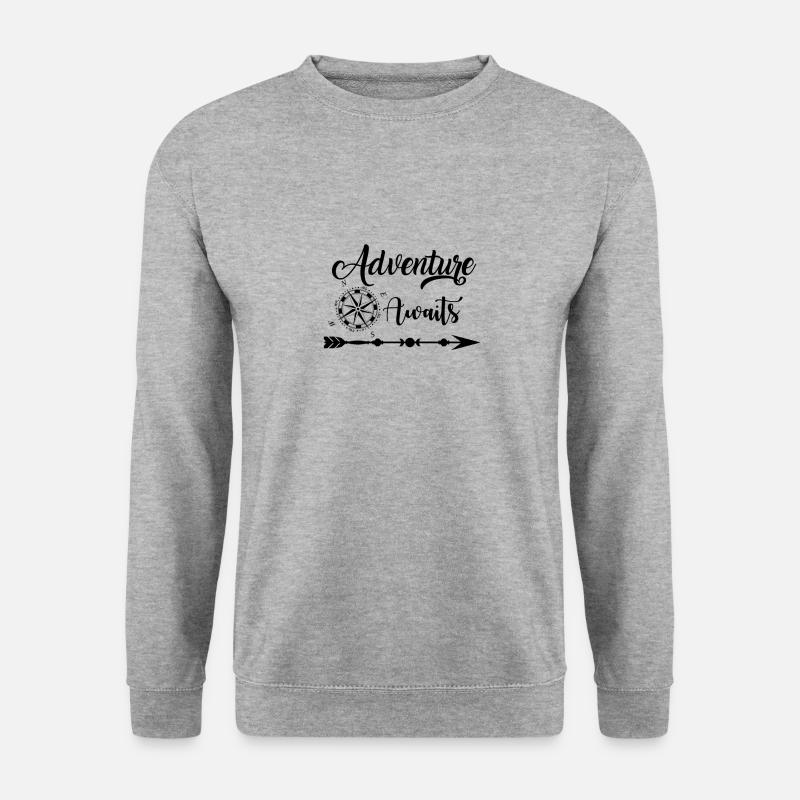 Camping - Unisex Pullover - Weißgrau meliert