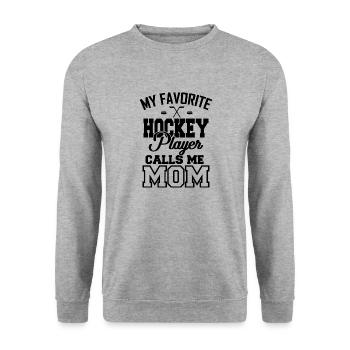 Eishockey - Unisex Pullover - Weißgrau meliert - Vorne - Alina (178cm) & Michal (187cm)