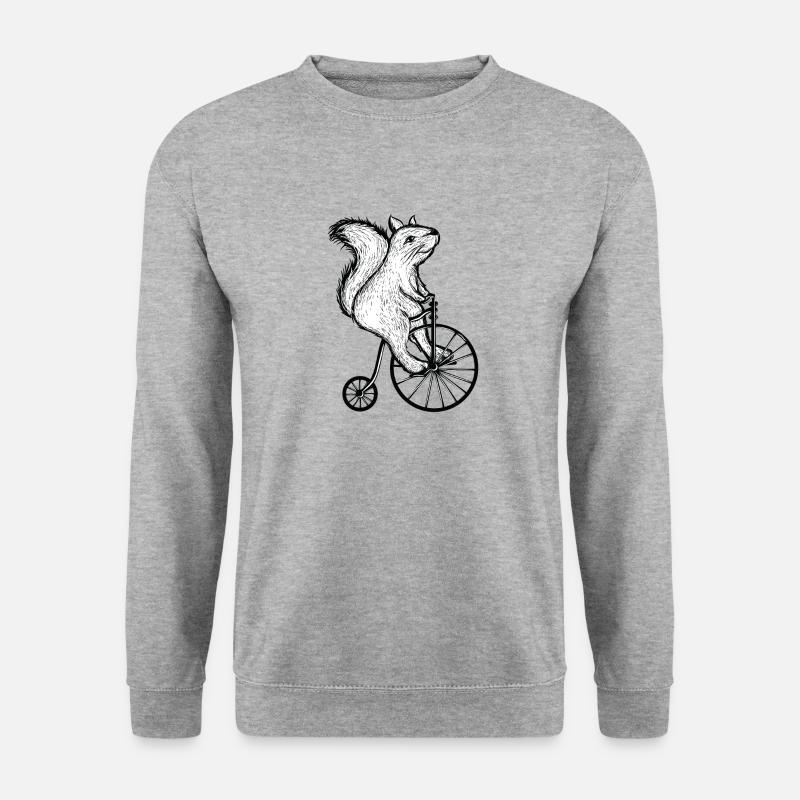 Eichhörnchen Fahrrad Radfahrer Tier - Unisex Pullover - Weißgrau meliert