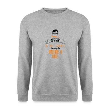 Sois un geek - Sweat-shirt Unisexe - gris chiné - Devant - Alina (178cm) & Michal (187cm)