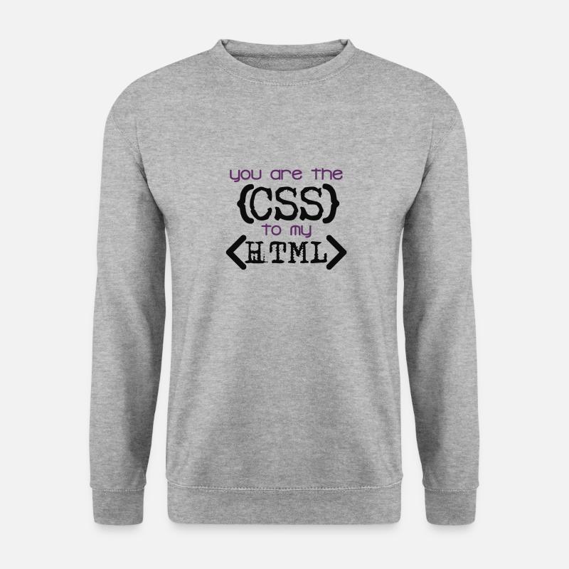 Css zu Html - Unisex Pullover - Weißgrau meliert