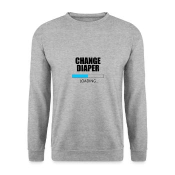 Change Diaper Loading - Unisex Sweatshirt - salt & pepper - Front - Alina (178cm) & Michal (187cm)