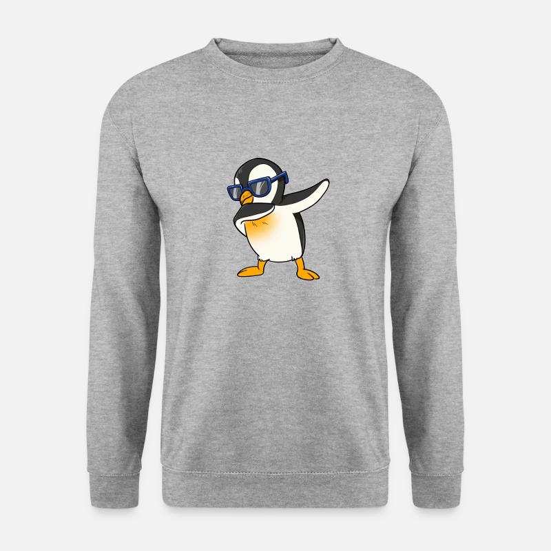 Cooler Pinguin Dab Südpol Tanz Floss Tanzschritt - Unisex Pullover - Weißgrau meliert