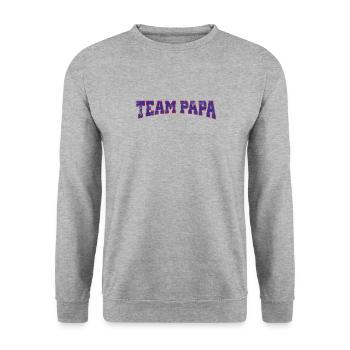 Team Papa Vatertag Geschenkidee - Unisex Pullover - Weißgrau meliert - Vorne - Alina (178cm) & Michal (187cm)