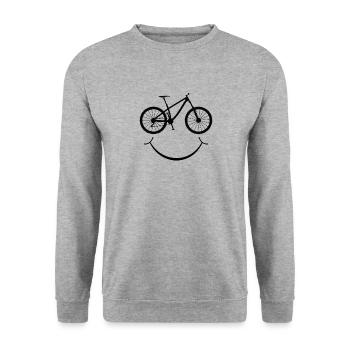 Fahrrad Mountainbike Zweirad Bike Bicycle Geschenk - Unisex Pullover - Weißgrau meliert - Vorne - Alina (178cm) & Michal (187cm)