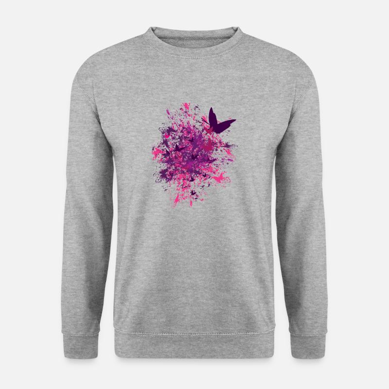 Butterfly - Unisex Pullover - Weißgrau meliert