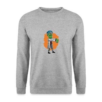 Zombie doctor gift dentist doctor - Unisex Sweatshirt - salt & pepper - Front - Alina (178cm) & Michal (187cm)
