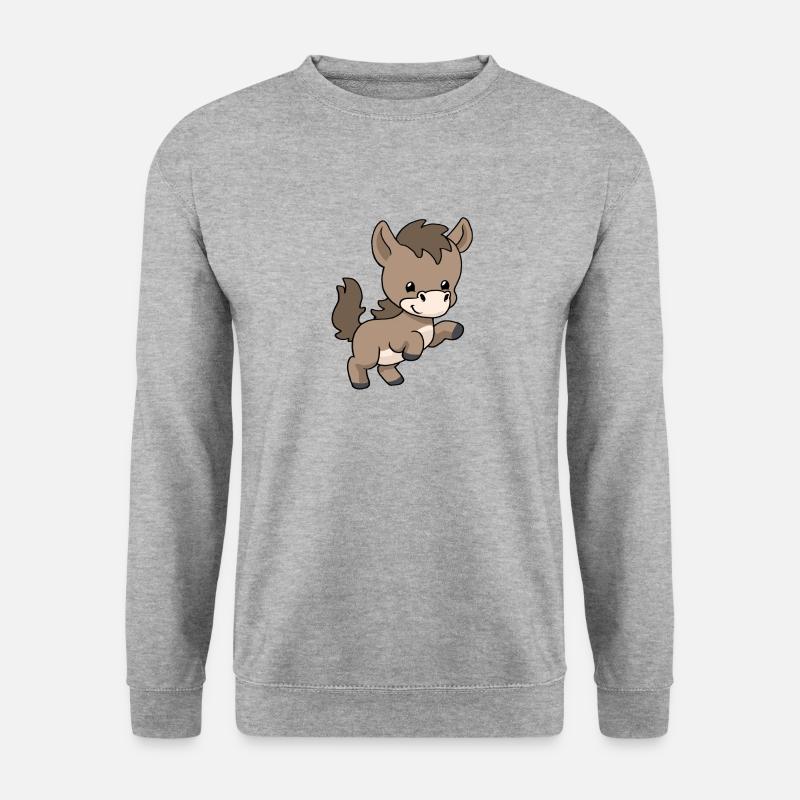 Kleines Fohlen - Unisex Pullover - Weißgrau meliert