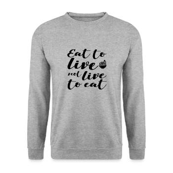Vegan gesund - Unisex Pullover - Weißgrau meliert - Vorne - Alina (178cm) & Michal (187cm)