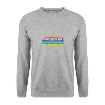 Peace Bus - Unisex Pullover - Weißgrau meliert - Vorne - Alina (178cm) & Michal (187cm)