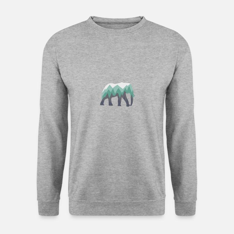 Elefant - Unisex Pullover - Weißgrau meliert
