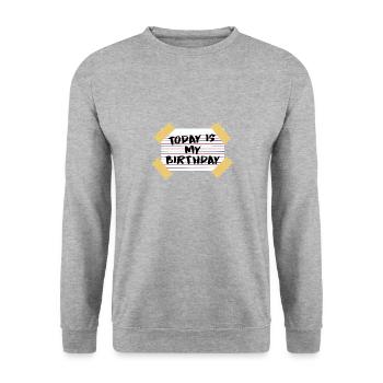 anniversaire - Sweat-shirt Unisexe - gris chiné - Devant - Alina (178cm) & Michal (187cm)