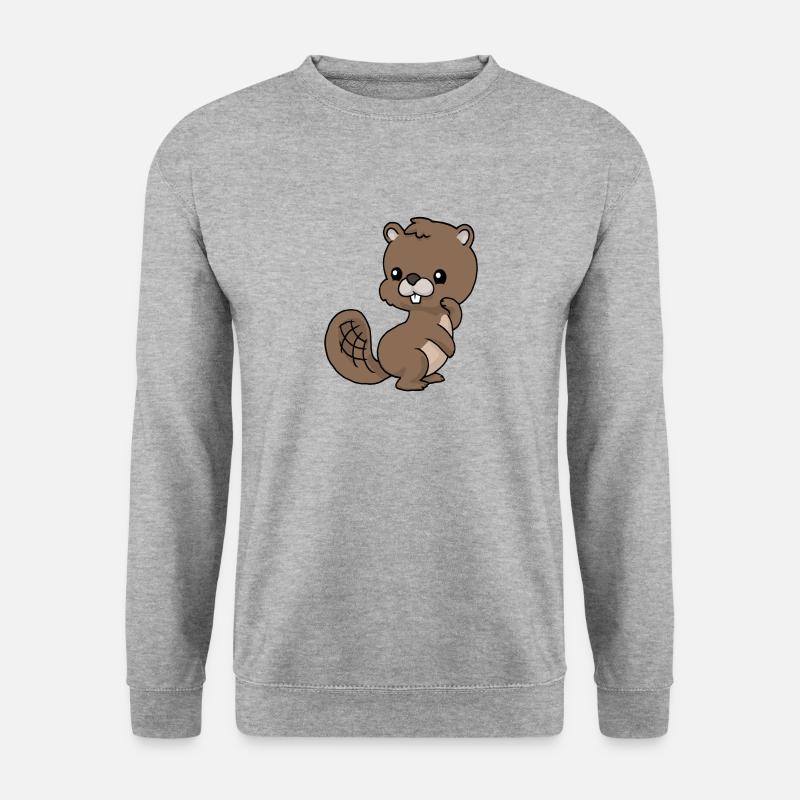 Kleiner Bieber - Unisex Pullover - Weißgrau meliert